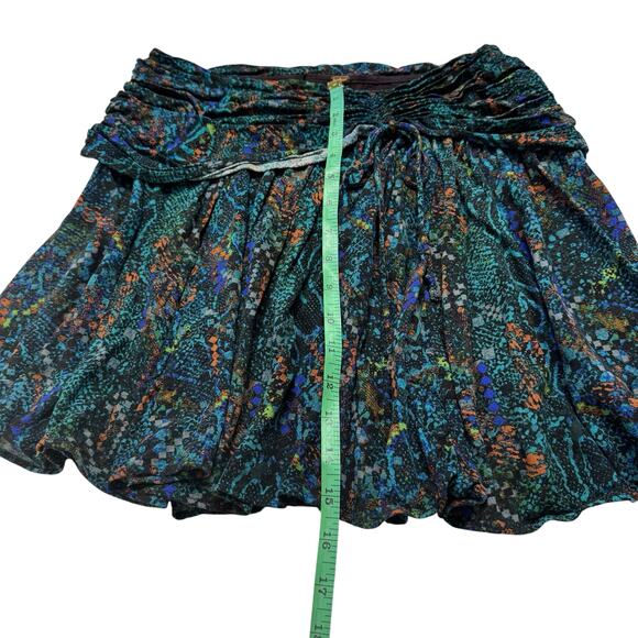 FREE PEOPLE Saturday Sun Mini Skirt in Who Is She Teal Print Size 6 #OB1227062 - Picture 9 of 9